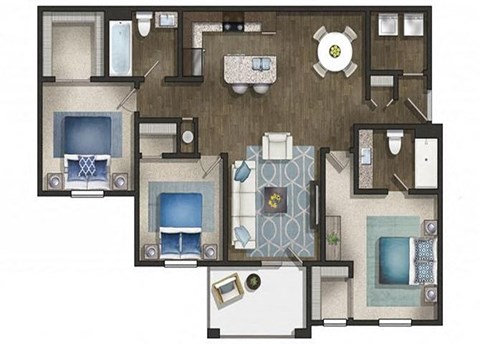 a floor plan of a house with a bedroom and a living room