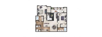 a floor plan of a house with a bedroom and a living room
