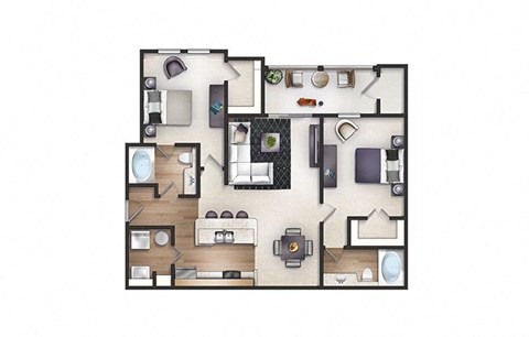 a floor plan of a house with a bedroom and a living room