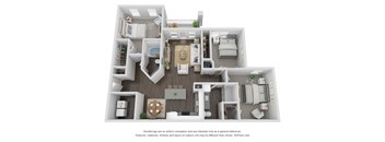 the outlook floor plan  1 bedroom  1199 square feet