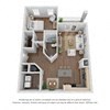 a furnished floor plan with a bedroom and a living room