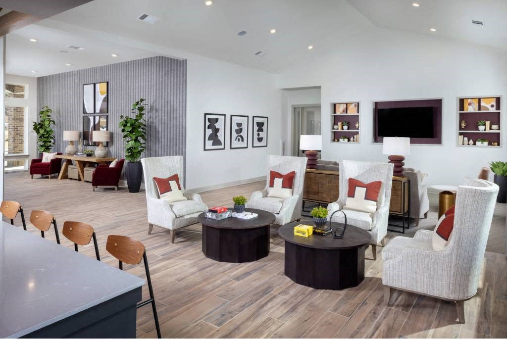 a living room with furniture and a television