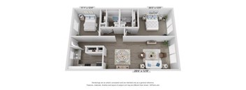 a 1 bedroom floorplan is shown with a bathroom