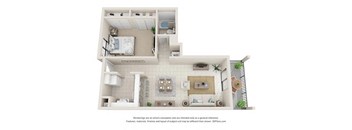 a floor plan with a bedroom and a bathroom