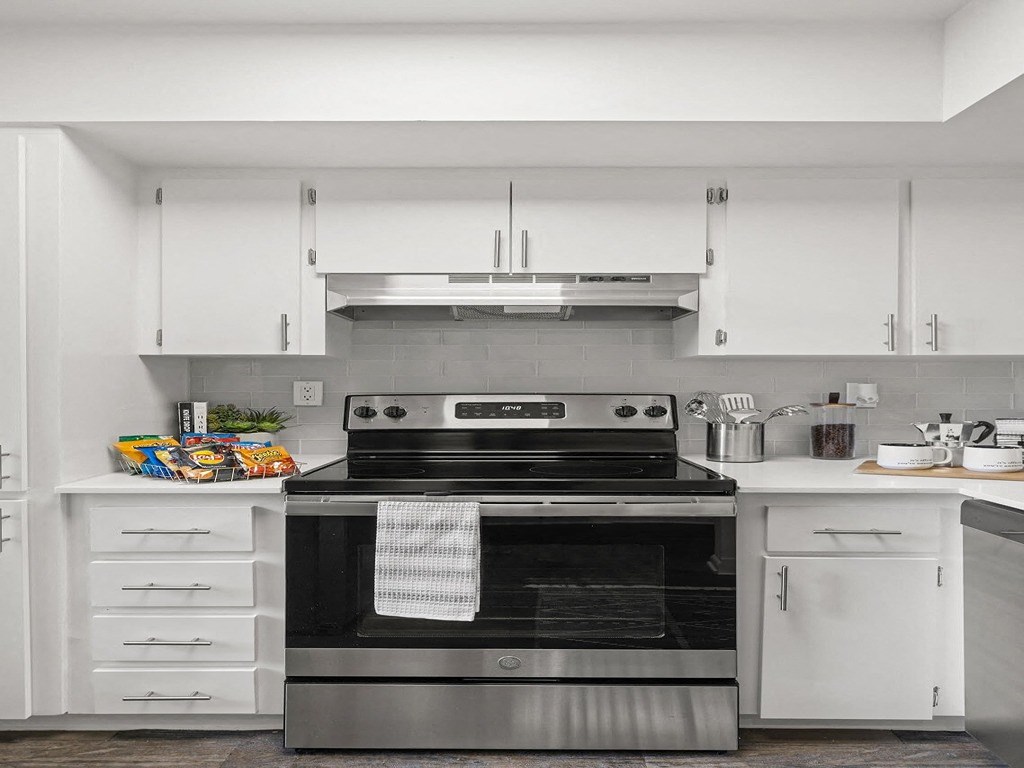 White cabinetry and countertops