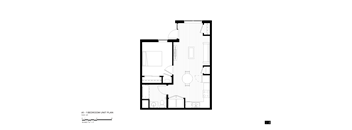 a floor plan of a 1 bedroom unit plan