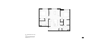 a 2nd floor floor plan of a 2 bedroom unit plan