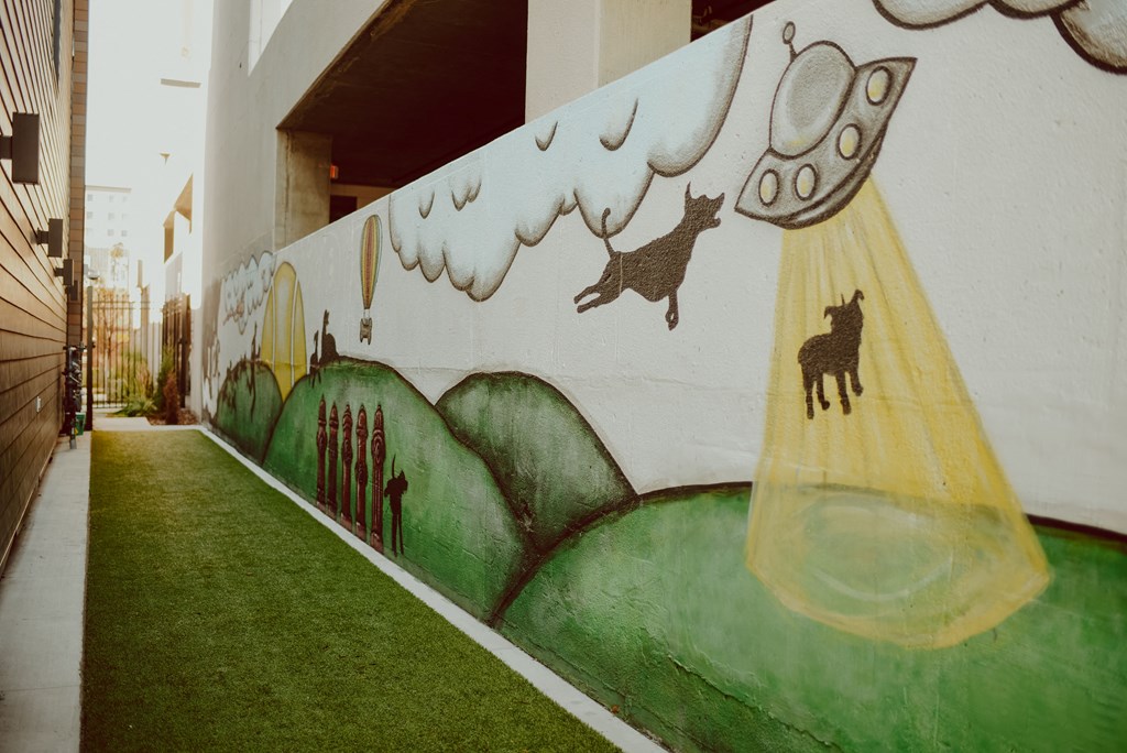 a mural on the side of a building