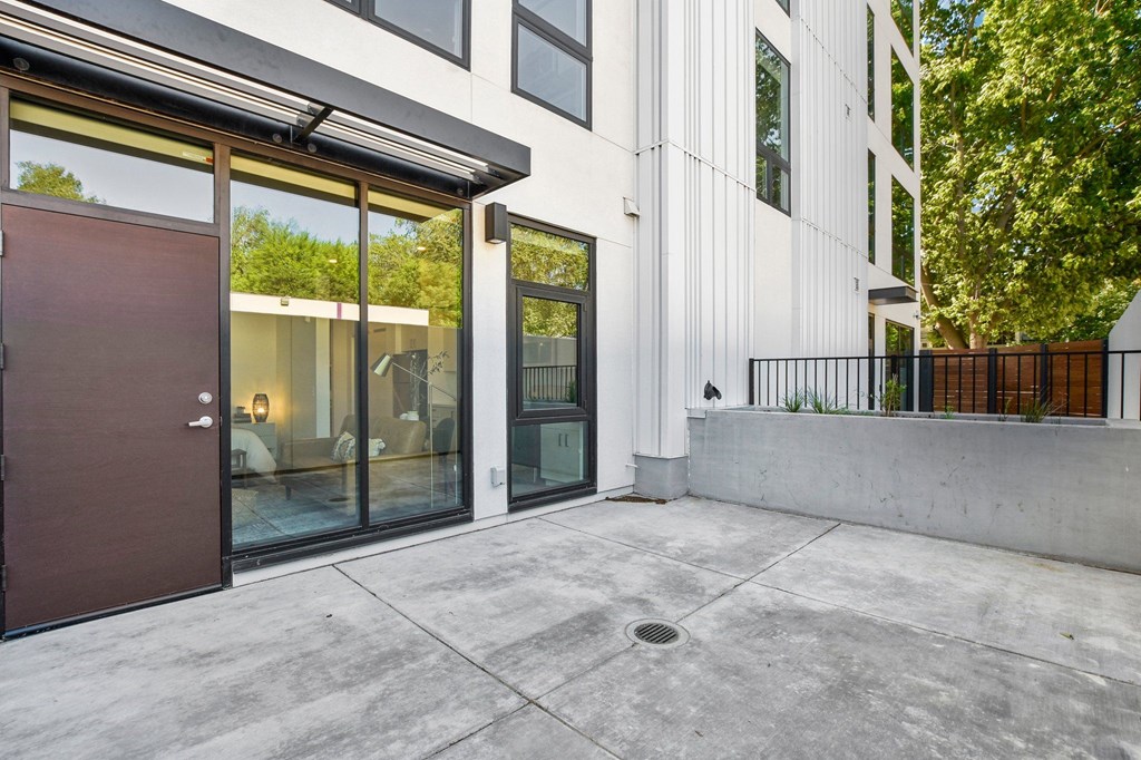 Outdoor patio space on select units