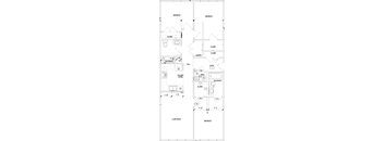 the floor plan of a small house with a kitchen and a living room