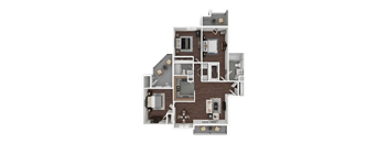 A detailed 3D floor plan of a multi-level residential property.