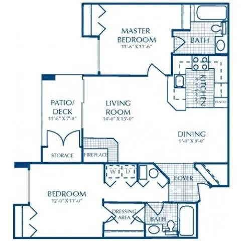A blueprint of a house layout with labeled rooms such as Master Bedroom, Living Room, Kitchen, Dining, and Bath.