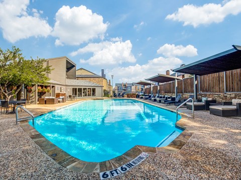 A swimming pool with a 6FT6 marking on the side.