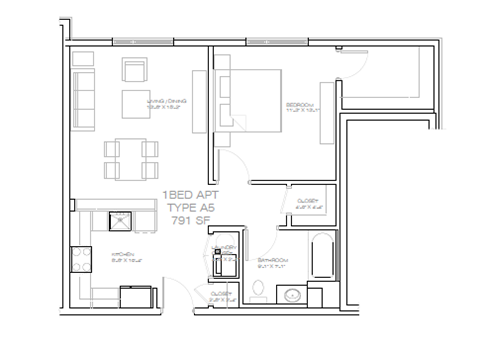 a floor plan of a small house with bedrooms and a bathroom