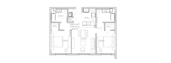 a floor plan of a small house with bedrooms and a living room