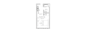 a floor plan of a small house with a loft