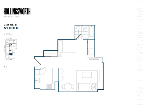 70 W 37th Street Studio-2 Beds Apartment for Rent - Photo Gallery 11