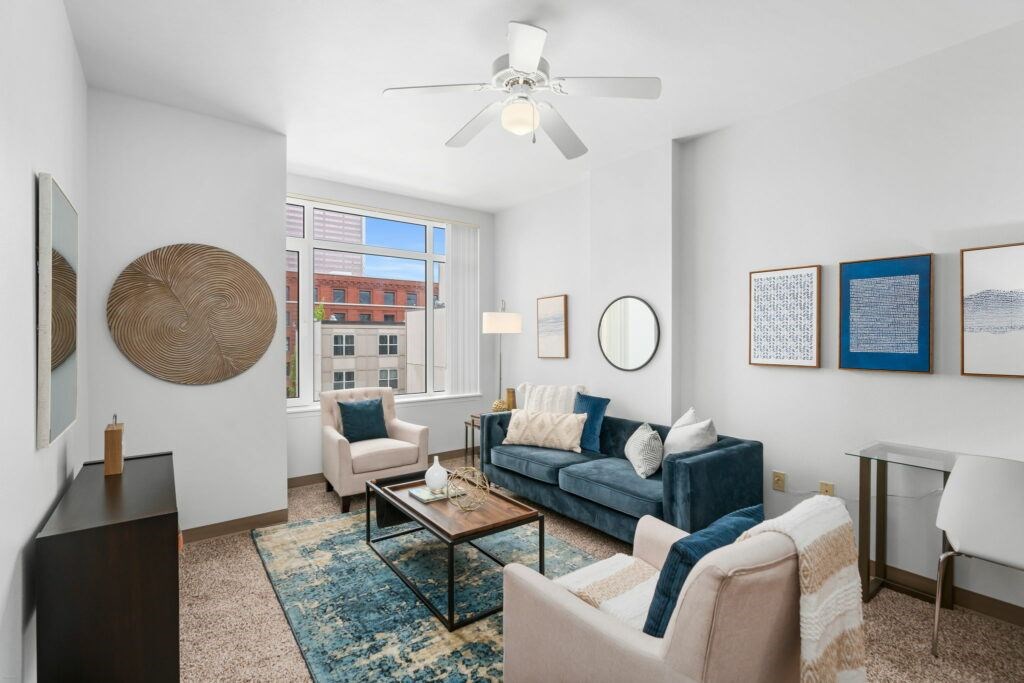 Modern Living Room at Pacific Tower Apartments, Oregon