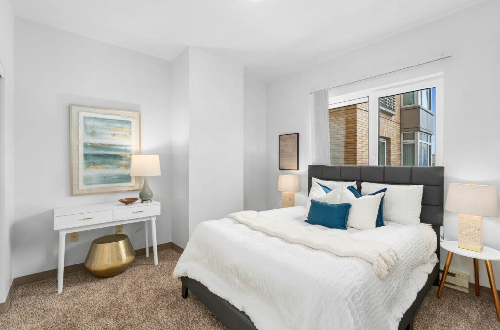 Comfortable Bedroom at Pacific Tower Apartments, Portland, OR