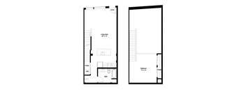 a floor plan and a drawing of a small floor plan of a house