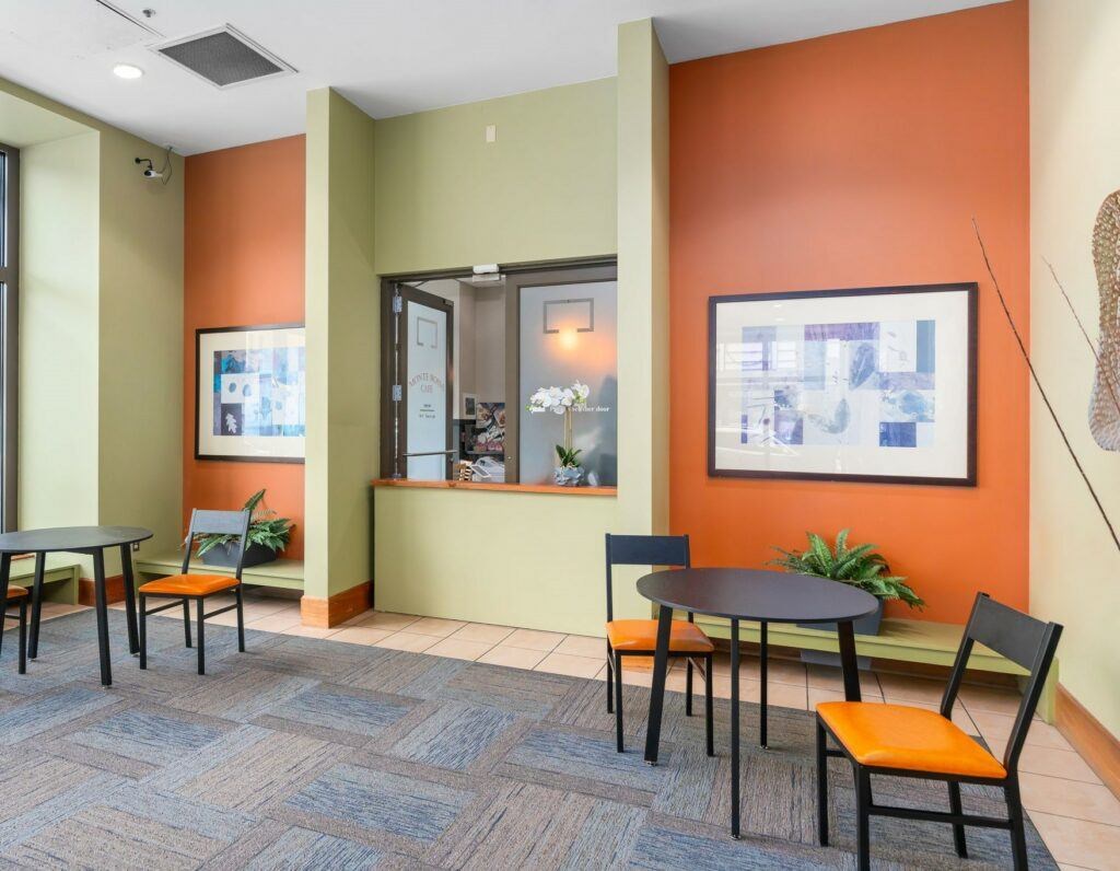 Lobby Seating at Pacific Tower Apartments, Portland