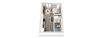 Studio Floor Plan at Brookland Apartments, Oregon
