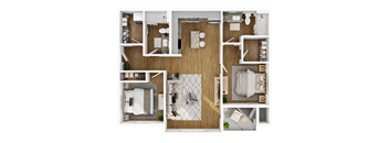 2B1 Floor Plan at Ellison Ridge Apartments, Vancouver, Washington
