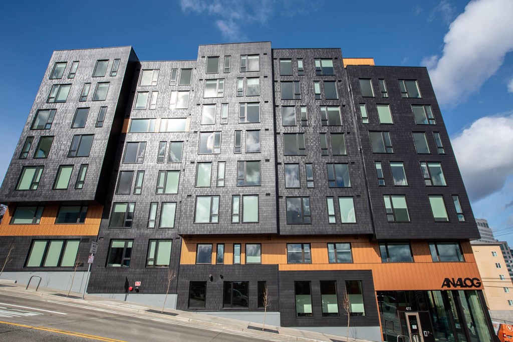 the building in which the apartment is located at Analog Tacoma, Tacoma, WA