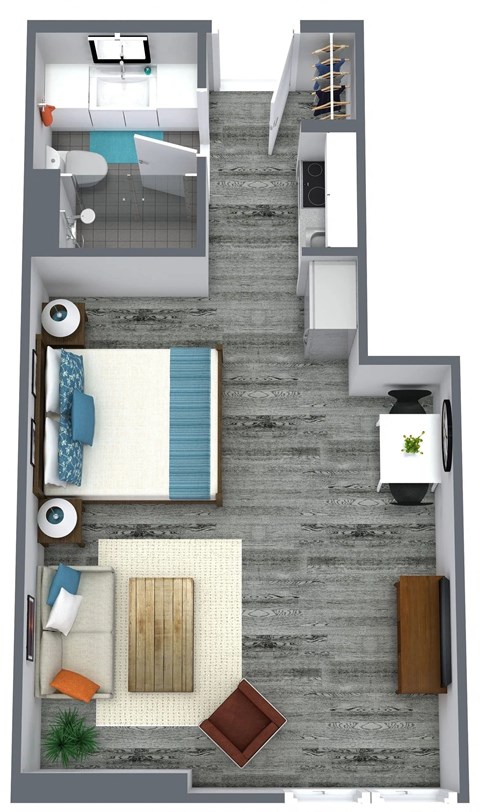 Studio D Floor Plan at Schaefer Ridge Apartments, Branson , MO