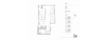 A floor plan for a unit with a detailed description of the layout and dimensions.