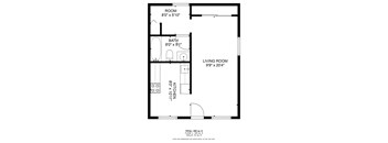 1 bed 1 bath Floor Plan at Garden Villa Apartments, Oregon