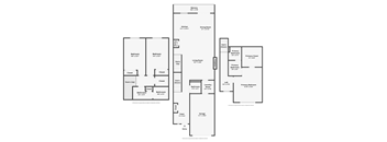 A floor plan of a house with a balcony, two bathrooms, two bedrooms, a living room, a dining room, a kitchen, a foyer, a garage, and an entry.