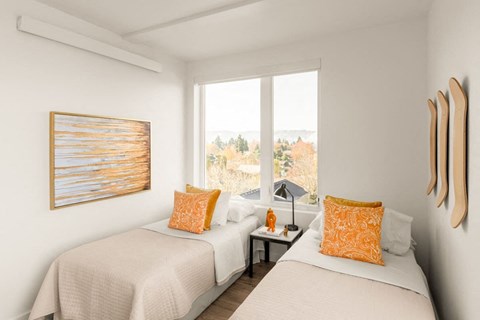 Bedroom at Nomad Apartments, Portland, OR