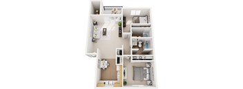 2 Bed 2 Bath Floor Plan at Alder Creek Apartments, Washington, 98682