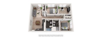 a floor plan of a house with a bedroom and a living room at Shift, Oregon, 97217