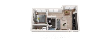 a floor plan of a two bedroom apartment at Shift, Portland, 97217