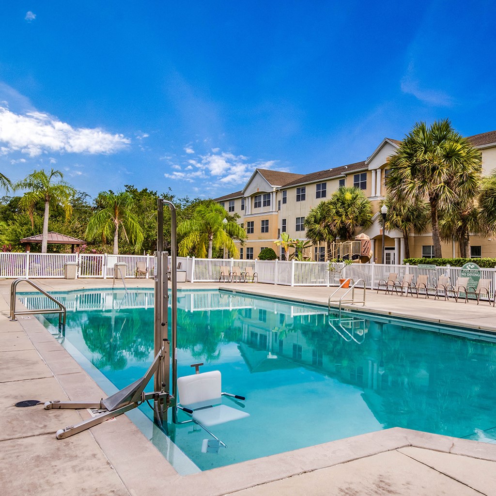 take a dip in the resort style pool
