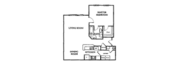 Floor Plan of One Bedroom Apartment
