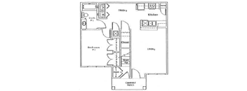 floor plan of a house with bedrooms and a closet