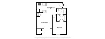 a floor plan of a living room and a dining room