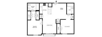 a floor plan of a house with a bedroom and a living room