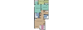 floor plan of the level living room and dining room of the house