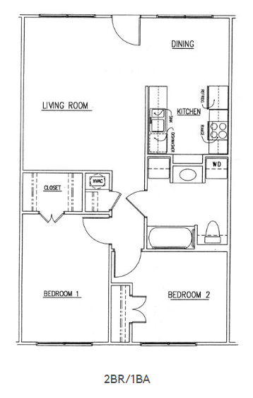 a floor plan of a small house with a bedroom and a living room