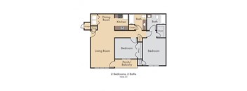 a floor plan of a studio apartment with a bedroom and a living room