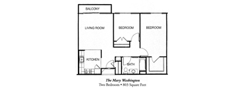 a floor plan of a house with two bedrooms and a bathroom