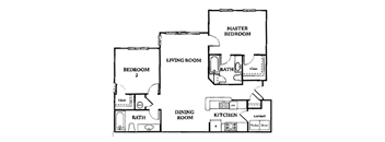 Floor Plan of Two Bedroom Apartment