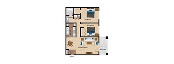 a floor plan of a house with a rug