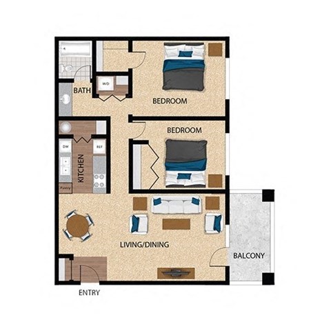 a floor plan of a house with a rug