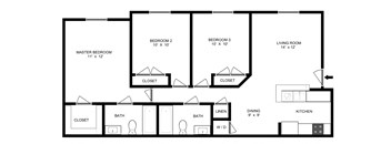 a floor plan of a living room with a bedroom and a bathroom
