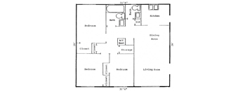 the schematic diagram of the floor plan for the small home
